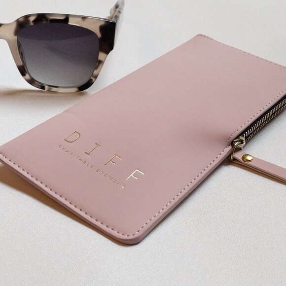 Diff Bella II Gradient Square Sunglasses Cream Tortoise Retro Oversized - Picture 13 of 13